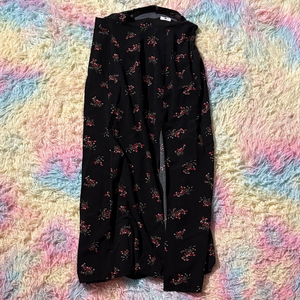 Floral Black Maxi Skirt
